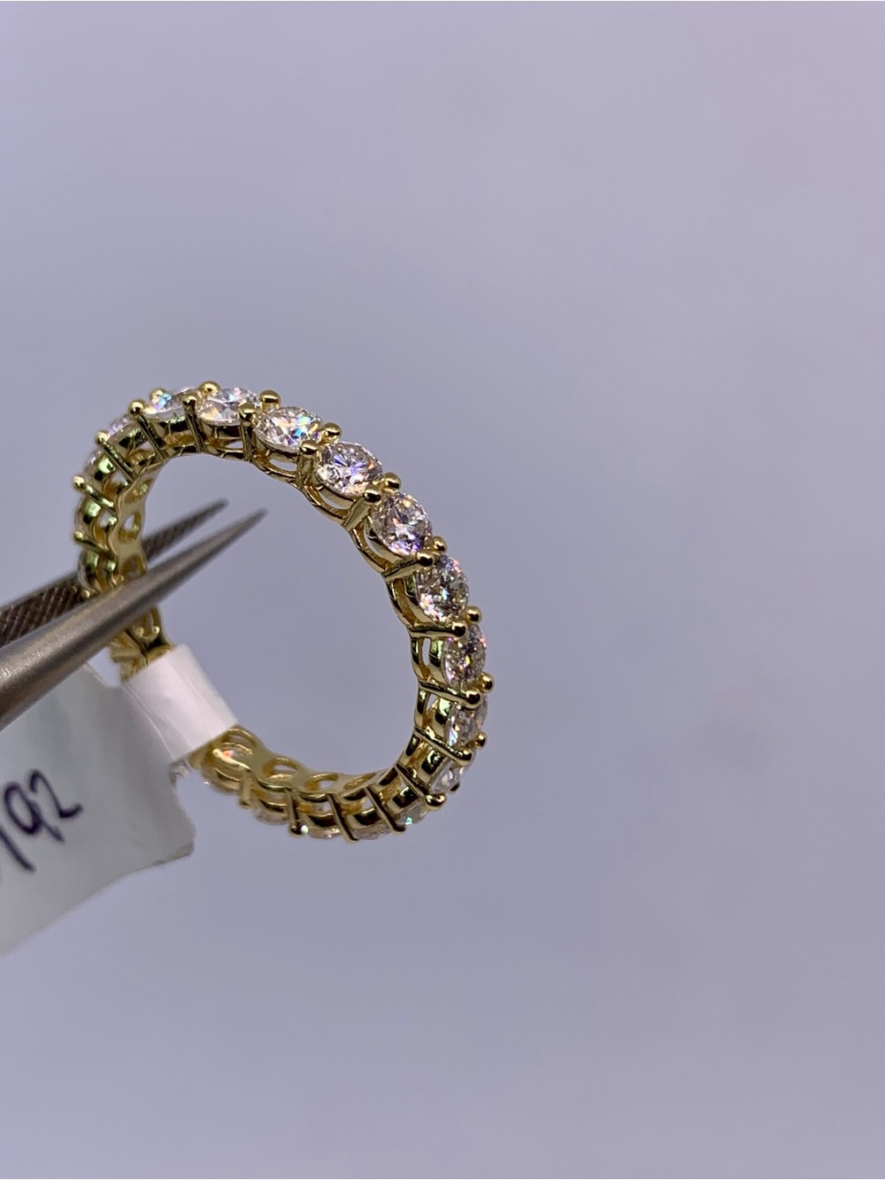 Yellow Gold Moissanite Eternity Band Infinity Anniversary Ring Wedding Band GRA - Picture 9 of 9